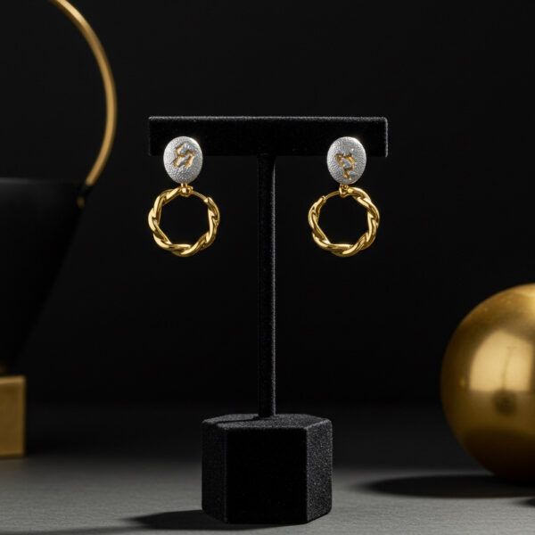 gold plated Twisted earrings